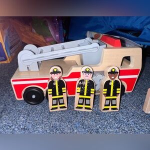 Melissa & Doug Fire Truck with Three Firefighter Figurines